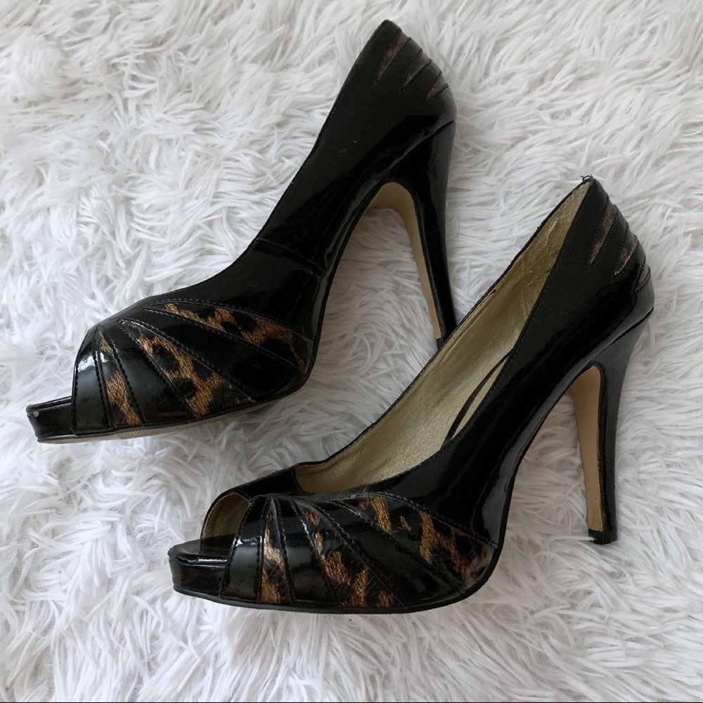 Steve Madden Patent Leather Leopard Print Pumps